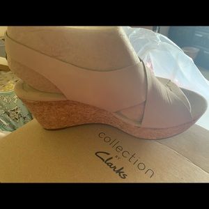 Clarks Tan Wedge Sandal